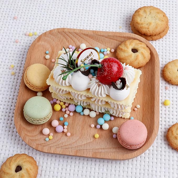 Pastel Sprinkles for Cake Decorating, 7.8oz Macaron Pearl Sprinkles 4 Sizes Mix for Cake Cupcake Cookie Baking Donuts Ice Cream Toppings