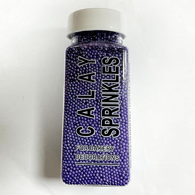 Homipooty Nonpareils Sprinkles Edible Purple Pearl Sugar Sprinkles 110g/3.88oz 2mm Mini Purple Pearls Baking Cakes Cupcake Topper and Cake Decorations for Valentines Day Halloween Christmas