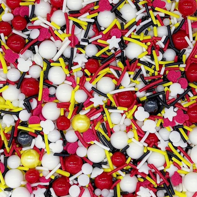 Dynastang Mouse Themed Sprinkles Mixed Style Edible Cake Decorations Cupcake Toppers Cookie Perfect for Cakes, Cupcakes, Desserts Toppings 3OZ