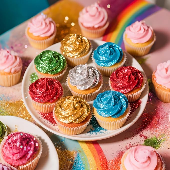 Edible Green Glitter for Drinks, Food Grade 10g,St. Patricks's Day Sprinkles Cake Decorating Supplies, Edible Luster Dust for Cocktail Beverages,Food Coloring Shimmer Powder for Baking,Cake Cupcakes Cookies Drinks Candy Spring Birthday Party Decorations