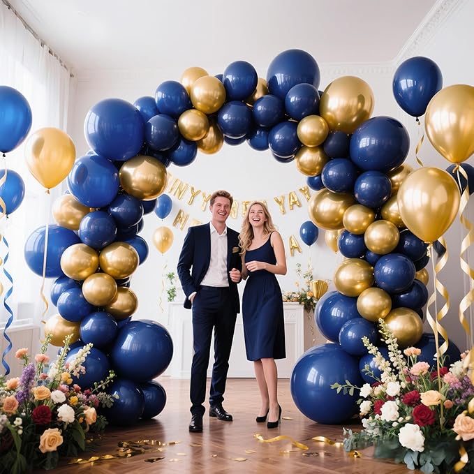 KAWKALSH Navy Blue Balloon Arch Kit 111Pcs 18 12 5 Inch Latex Party Balloons Garland for Birthday Baby Shower Wedding Engagement Anniversary Christmas Party Decorations