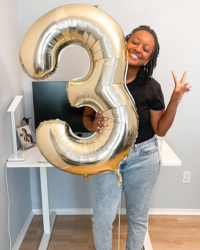Light Gold Number 0 Balloon 40 Inch, 0 Balloon Number for 10th 20th 30th 40th 50th 60th Birthday Decorations, Light Gold Party Supplies
