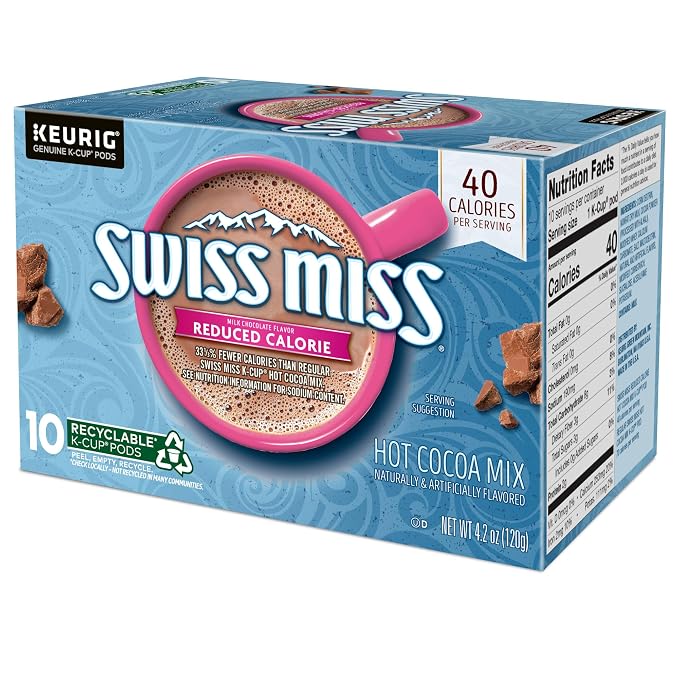 Swiss Miss Reduced Calorie Hot Cocoa, 60 Count (6 Packs of 10)