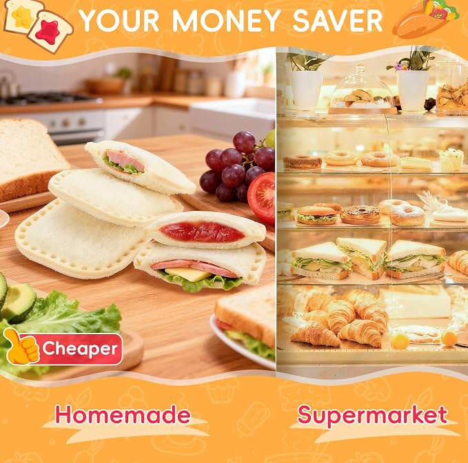 Sandwich Cutters for Kids Lunch, Breakfast Crustless Sandwich Maker | Sandwich Cutter and Sealer Circle Cookie Cutter Bread Decruster Lunch Box Accessories for Kids Children Adults