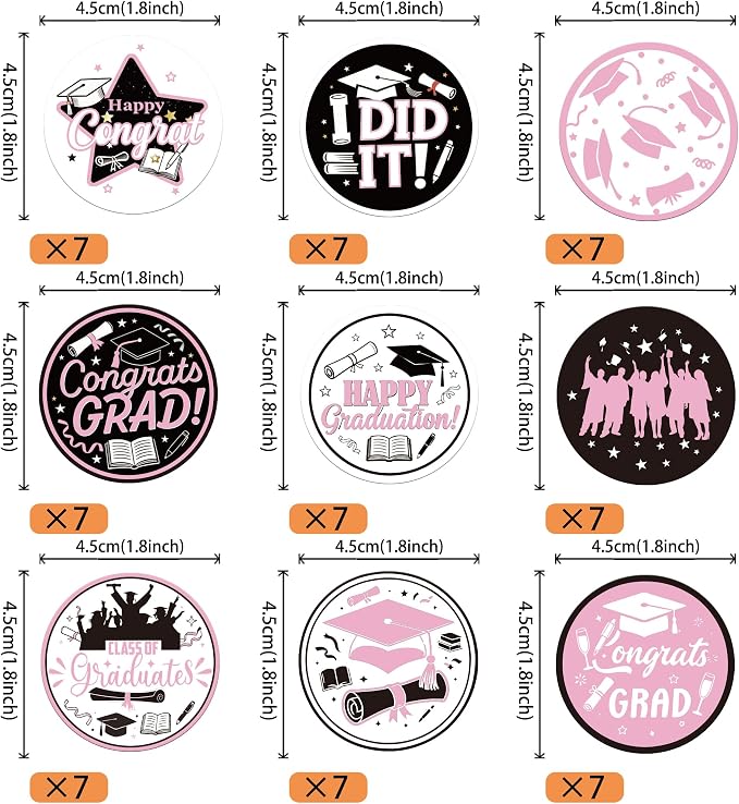 63 PCS Edible 2026 Graduation Cupcake Toppers Diploma Congrats Grad Cap Class of 2026 Cupcake Decorations Edible 2026 Graduation Decorations for 2026 Grad Party Cake Decorations Supplies Pink
