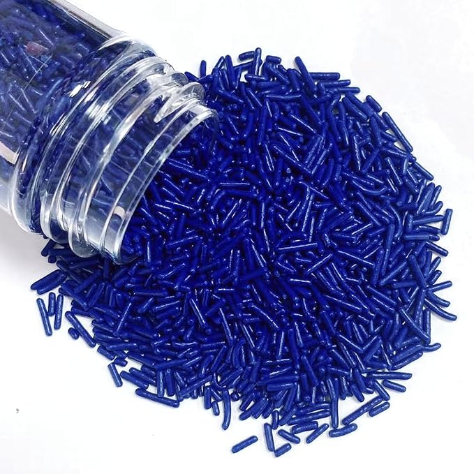 PhilaeEC Navy Blue Jimmies Sprinkle Edible Soft Jimmies Sprinkle for Cake Decoration Cupcake Topper Cookie Baking Decorations Halloween Christmas Valentine Supplies 2.75oz/78g