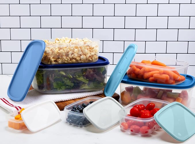 Core Kitchen 14 Piece Rectangular Food Storage Bowl Set - Blue Ombre