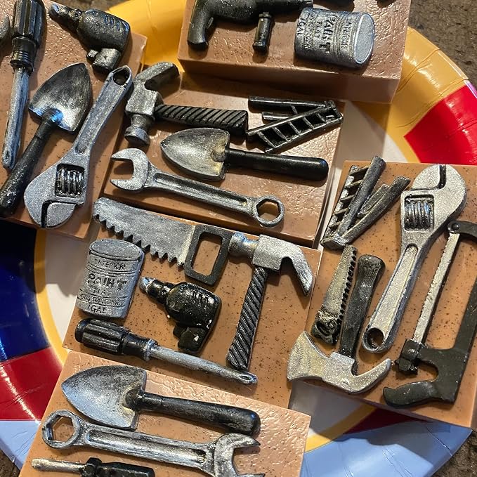 Construction Tools Silicone Molds, Hand Tools Wrench Hammer Chocolate Baking Molds for Cake Decoration Cupcake Topper Candy Sugar Craft Gum Paste Fondant Clay Resin