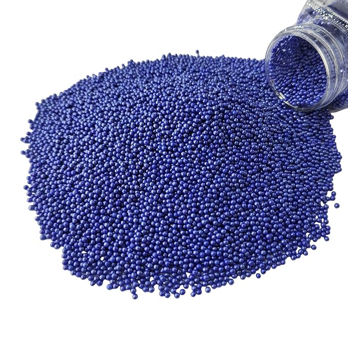 Homankit Royal Blue Nonpareils Sprinkles Edible Cookie Decorations Mini Pearls for Decorating Cake, Baking, Cupcake Toppers, Ice Cream, Donuts 3.88 Ounce
