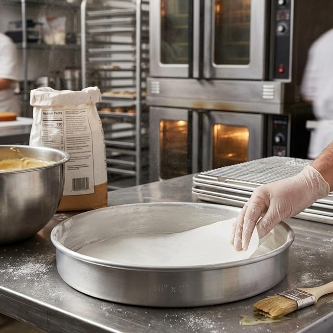 TrueCraftware- 16" X 2" Aluminum Round Layer Cake Baking Pan 0.90MM- Bakeware for Cake Pizza Layer Cake Pans Easy Releasing Cake Baking Round Pans Tin Cheesecake Mold for Home Kitchen Restaurants