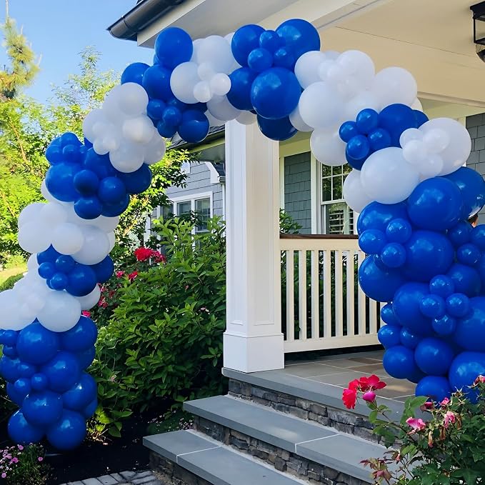 Voircoloria 105pcs Royal Blue Balloons 12inch Party Balloons for Birthday Graduation Baby Shower Anniversary Nautical Party Decorations