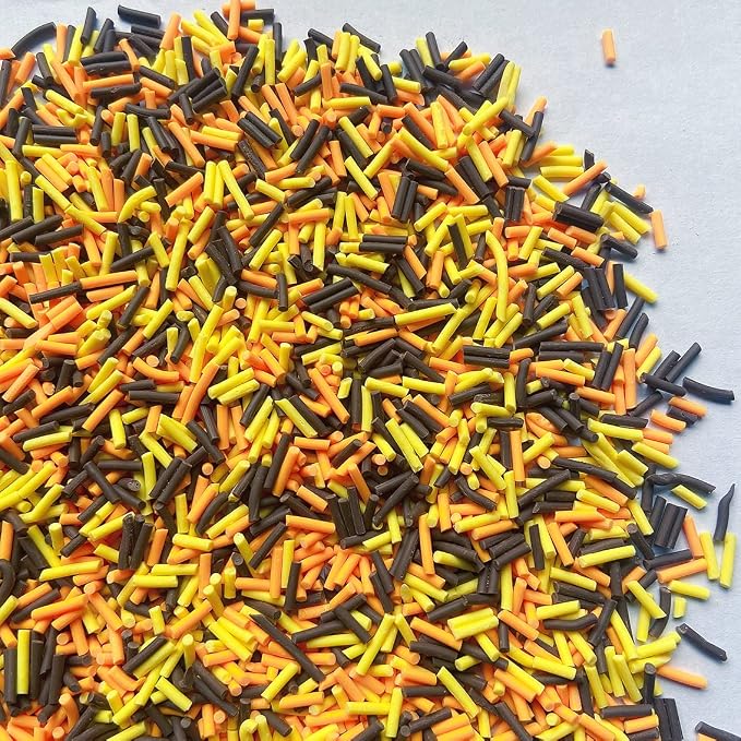 EHOPE 50g Fake Sprinkles Resin Sprinkles Fake Candy Sprinkles Clay Sprinkles Polymer Sprinkles Polymer Clay Slices for Nail Art DIY Crafts Cake Phone Case(Coffee+Yellow Sugar granules-24A)