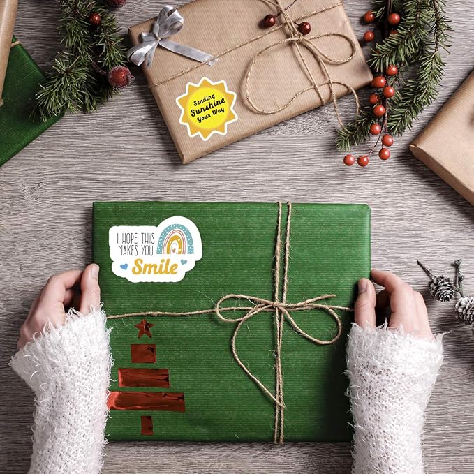 500 PCS 1.5 Inch I Hope This Makes You Smile Stickers,Rainbow Small Shop Sticker, Small Business Packaging Sticker