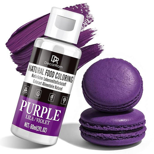 Natural Purple Food Coloring - Dye Free Natural Food Dye, FD&C Artificial Dye Free Liquid Food Coloring for Baking, Cake Decorating, Frosting, Icing, Easter Eggs, Fondant, Cookies & More, 2 fl. oz