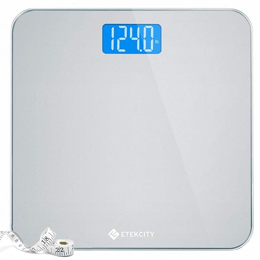 Etekcity Scale for Body Weight, Digital Bathroom Weighing Machine for People, Large and Easy-to-Read Backlight Display, Accurate with High Precision Measurements, Durable Tempered Glass, 400 lbs