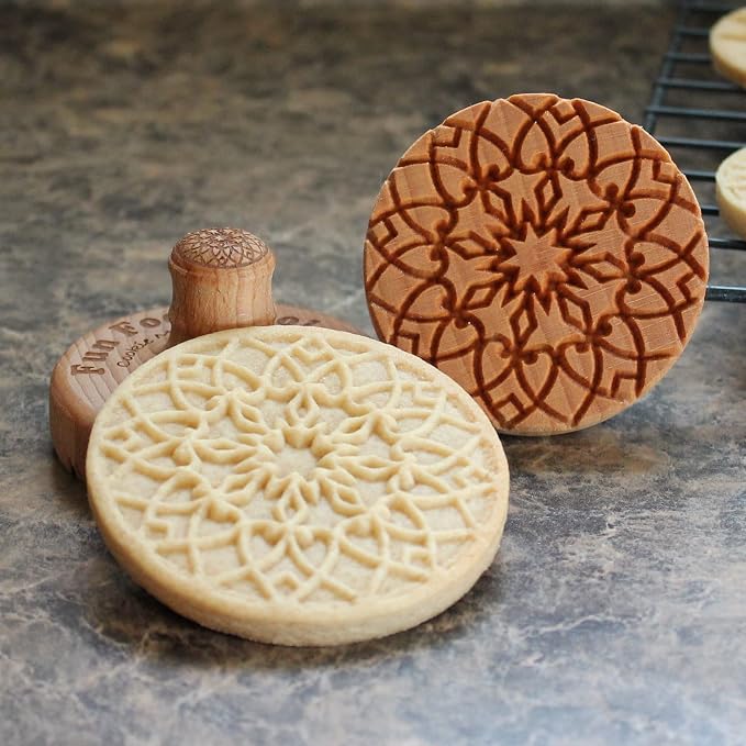 Wood Cookie Stamp, 2.5 Inch (Stained Glass Window CS-011)