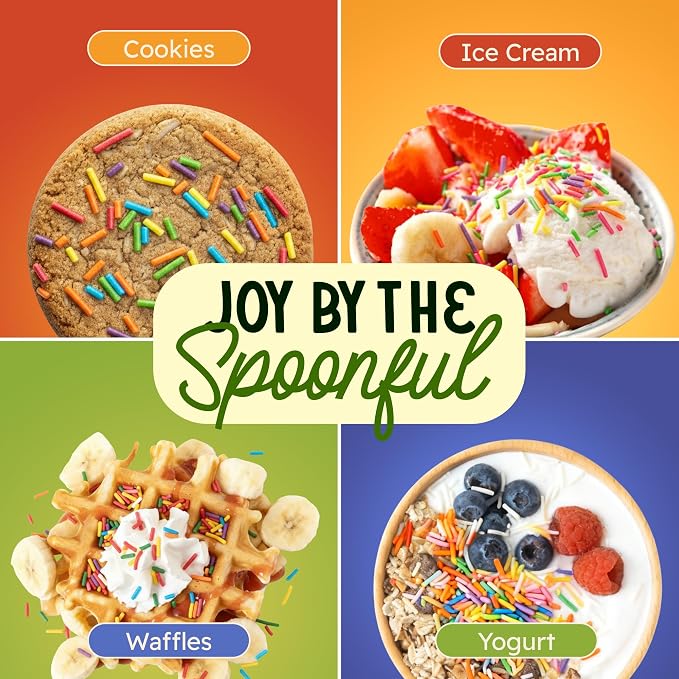Snackathon Natural Sprinkles for Baking & Decorating, Dye-Free Rainbow Sprinkles, 15 OZ Bulk Jimmies in Resealable Pouch - Naturally Colored, No Artificial Dyes or Flavors for Cupcakes, Cookies & Treats