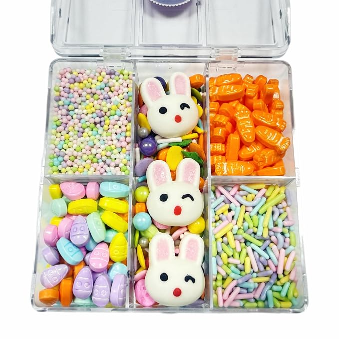 Sentovac Easter Rabit Carrot and Egg Mixing Cake Sprinkles Cake and Cupcake Topper Decorations Sprinkles for Decorating Party Supplies