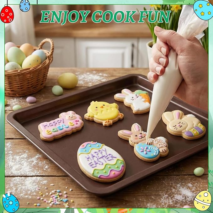 Jspupifip 16 Pcs Easter Cookie Cutters with Plunger Stamper,Happy Easter Mini 3D Cookie Stamper for Baking Bunny,Chick,Egg Fondant Cookies