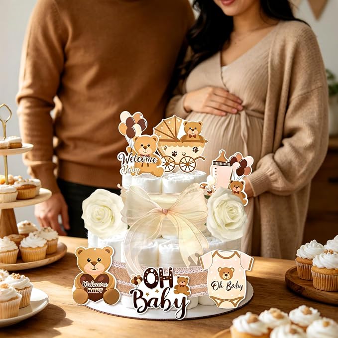 Boho Baby Shower Diaper Cake Decorating Kit Party Supplies Gender Reveal Decorations Baby Shower Gifts Cake Topper