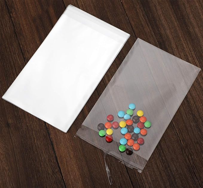 Nobranded 50 pcs Clear 11" x 14" Self Seal Cello Cellophane Bags Resealable Poly Bags 2.8 mils OPP Bag for Packaging Clothing, T Shirts, Party Decorative Gift