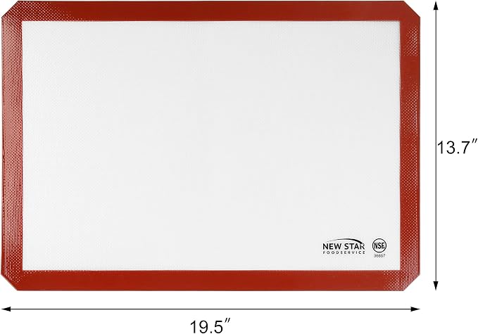 New Star Foodservice Commercial Grade Silicone Baking Mat Non Stick Pan Liner, 14 x 20 inch (Two-Thirds Size)