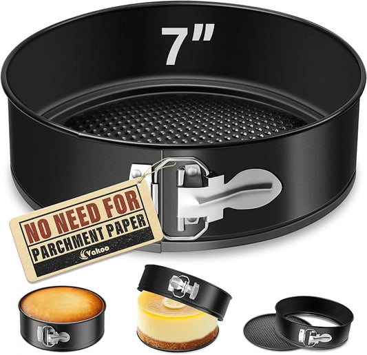 Vakoo 7 Inch Springform Pan - Nonstick, Leakproof Mini Cheesecake Pan for Baking, Easy Release, No Parchment Paper Needed