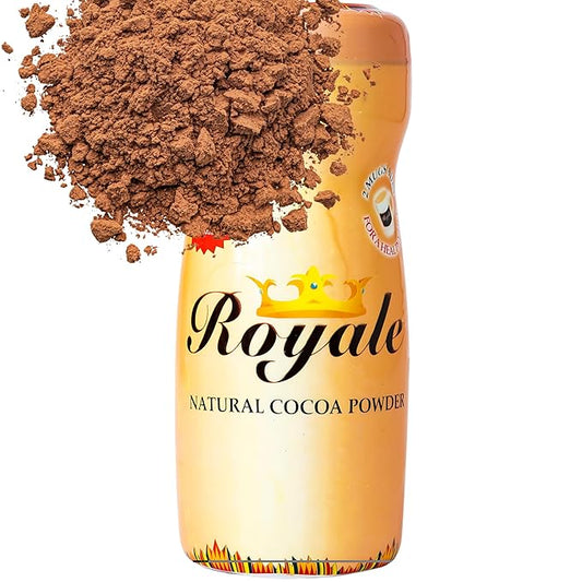 African Delights Royale Natural Cocoa Powder for Baking – Black, Dark, Ceremonial Cacao, Sugar Free, Raw Powder, High Flavanol Organic