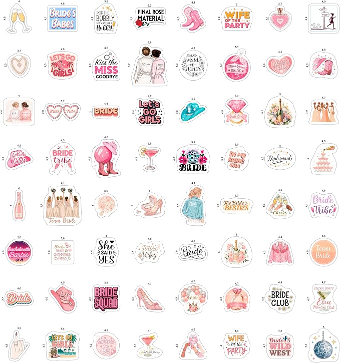 100Pcs Bachelorette Stickers for Scrapbooking, Bride Stickers for Water Bottle - Bachelorette Party Supplies - Gift for Women & Men
