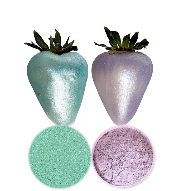 Edible Luster dust set TEAL and LAVENDER coloring food dusting powder for cake decoration/Metallic Food paint 5 grams Food grade 100% edible Kosher certified.