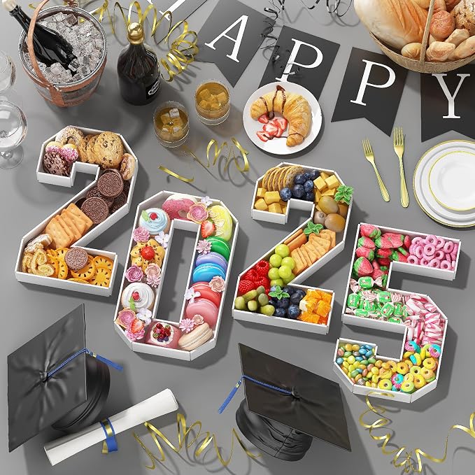 HILAVO Cardboard Number for Charcuterie, 13.7" Cardboard Number 0 Fillable Number for Food Paper Mache Number Boxes for Cupcake Sweet Candy Birthday Anniversary Party Decorations