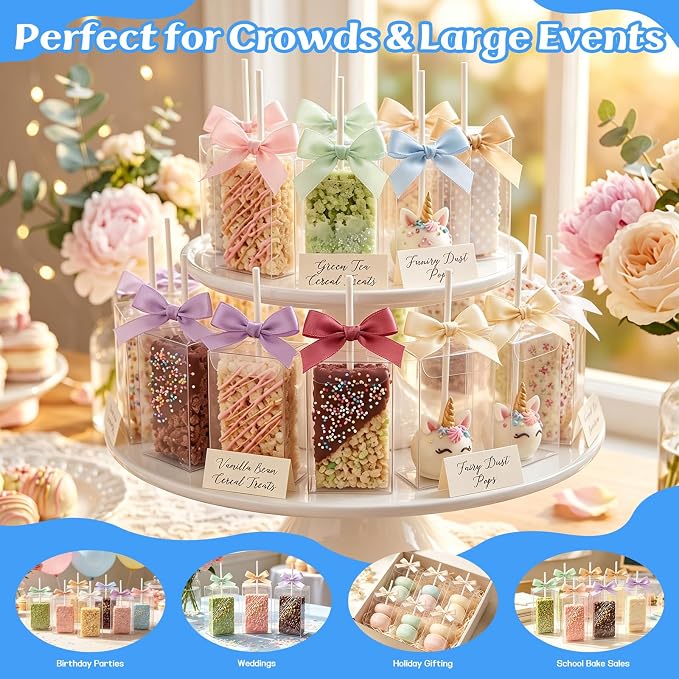 CZWESTC 45 Pack Cakesicle Box and Stick Kit 3.5x2.4x1.38 | Elegant commercial-grade packaging solution perfectly tailored for upscale weddings, bakeries, parties, and DIY gifts.