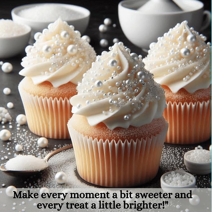 Confect White Sprinkles Mix – Edible Sprinkles for Cakes, Cupcakes & Cookies | White Jimmies & Sugar Pearls | Christmas, Frozen Theme, Birthday Decorations | Vegan, Gluten-Free, Nut-Free, Soy-Free, Dairy-Free, Palm Oil-Free – 4.2 Oz