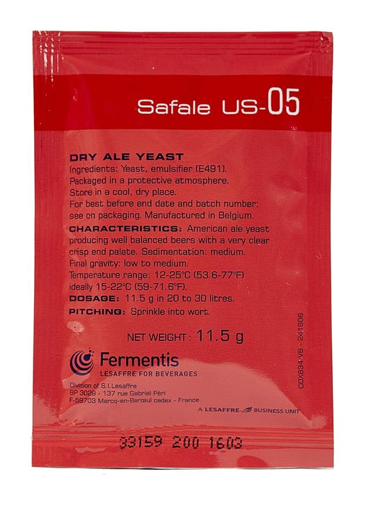 Fermentis SafAle US-05 Beer/Ale Yeast - Pack of 1 - With North Mountain Supply Freshness Guarantee