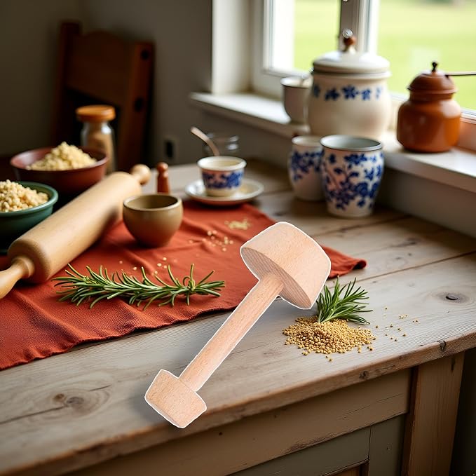 Tart Tamper Pastry Tamper Double Side Wooden Egg Tart Tamper Mold DIY Cake Pastry Pusher for Kitchen Party Baking Tools, Pie, Tart and Quiche Pans（It is 14.8 cm long）