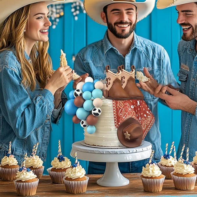 31PCS Cowboy Cake Decorations Cowboy Hat and Boot Cake Toppers Western Cowboy Cowgirl Birthday Baby Shower for Western Theme Party Favors Supplies