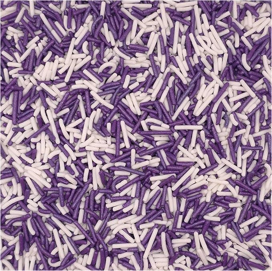 NCS Pearlized Purple & White Jimmies Edible Sprinkles – Cupcake, Cake & Cookie Decorations, 7 oz