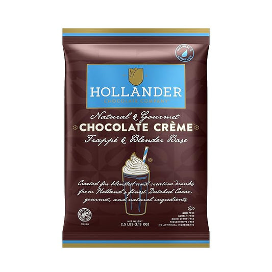 Hollander Chocolate Creme Powder & Frappe Blender Base | Gluten-Free, GMO-Free, Corn Syrup-Free | 2.5 lb Bag