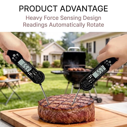 Digital Meat Thermometer, IP67 Waterproof Instant Read for Kitchen BBQ Grill