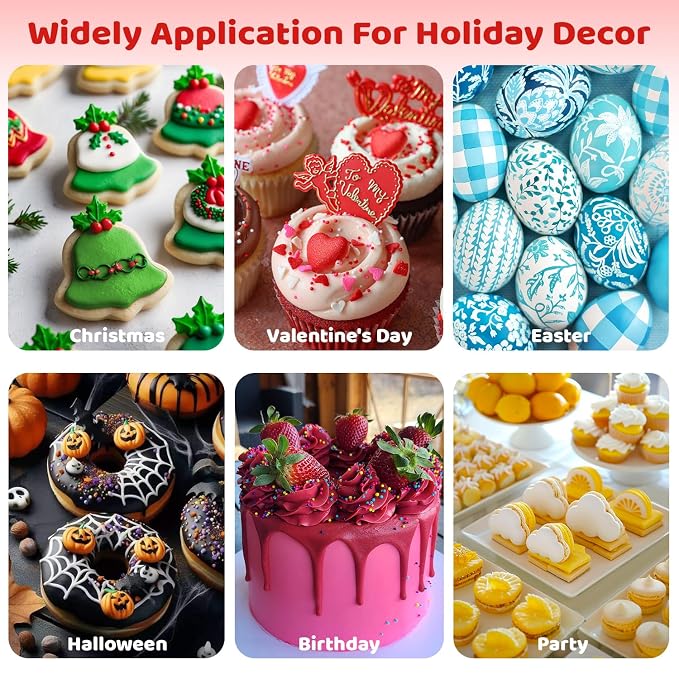 Gel Food Coloring Set,20g x 6 Colors Dye Free Food Coloring Food Grade Concentrated Liquid Gel Vibrant Cake Food Dye Color for Easter Eggs Cake Decorating Baking Icing Cooking Fondant-0.7 Fl.oz/Bottle
