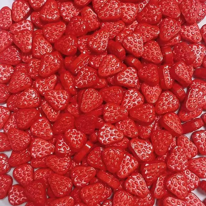 PhilaeEC Red Strawberry Sprinkles Edible for Cake Decoration Spring Sprinkles Baking Cookie Cupcake Toppers Decoration Christmas Vanlentine Easter Supplies