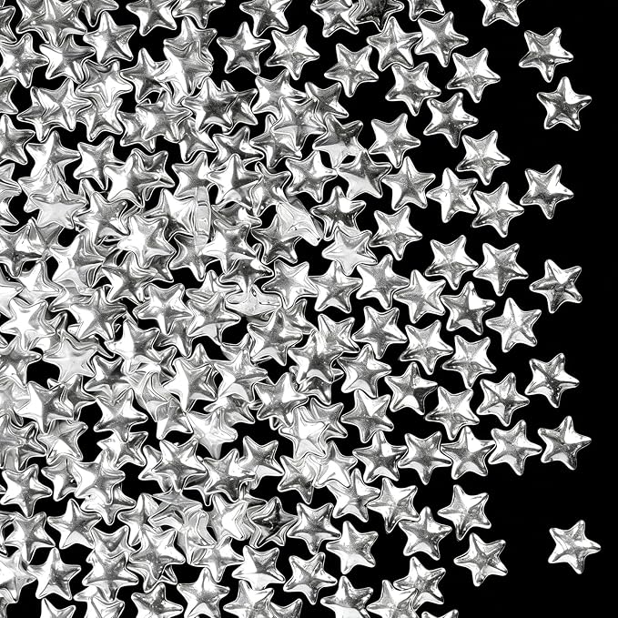 Silver Star Sprinkles for Cake Decorating, 4.6 oz Edible Silver Sugar Sprinkles for Baking Cupcake Cookies