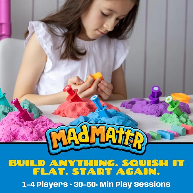 Mad Mattr Ultimate Pack - Never-Dry Sensory Modeling Dough Set for Kids Ages 3 and Up - Non-Toxic Compound with 9 Building Tools, Brick Makers, Extruders, 10 oz