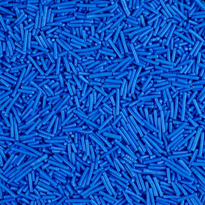 Blue Jimmies Sprinkles, Edible Royal Blue Sprinkles for Baking Topping, Cupcakes, Cookies, Ice Cream & Cake Decorating, Patriotic 4th of July Memorial Day Holiday Party Supplies