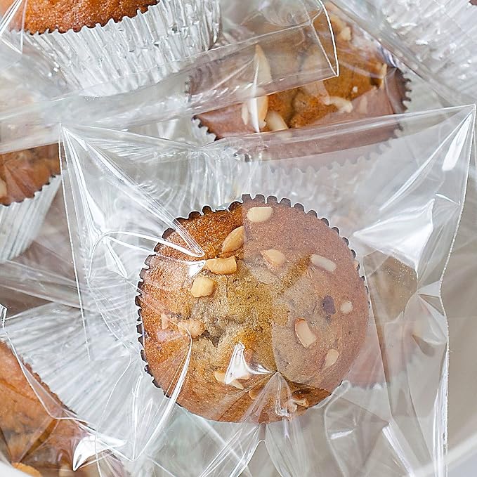Morepack Self Sealing Cellophane Bags Self Adhesive,5x6 Inches Clear Resealable Cookie Bags for Gift Giving 200Pieces