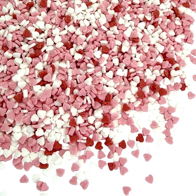 Manvscakes, Valentine Sprinkles for Baking, Edible Red Heart Decorations, Mini Heart Confetti, Natural Colors, No Artificial Dyes, Nut and Gluten Free, 3ozI