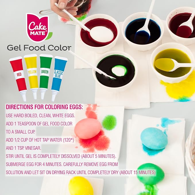 Cake Mate 3 Pack Gel Food Coloring Set – Blue, Red, Green, Yellow (0.67 oz per Gel Tube) – Perfect for Cookie, Cake, Cupcake & Dessert Decorating, Total 8.1oz