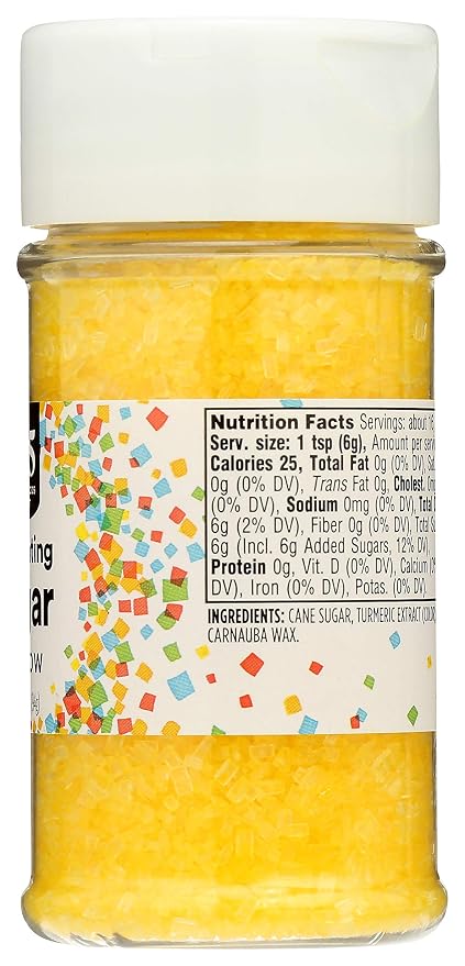 365 by Whole Foods Market, Yellow Decorating Sugar, 3.3 Ounce (Pack of 5)