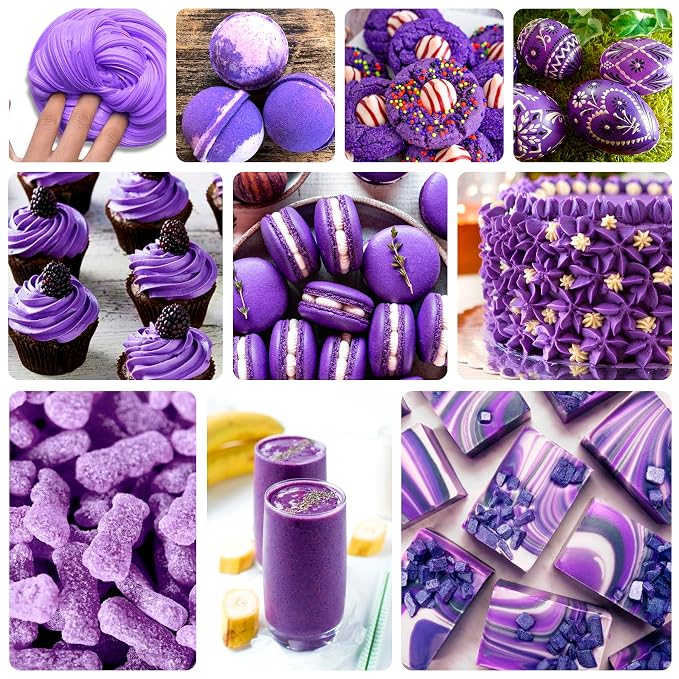 Purple Food Coloring Liquid - Vibrant Liquid Icing Food Coloring Set for Baking, Cake Decorating, Easter Egg, Airbrush - Tasteless Food Dye for Fondant, Slime, DIY Crafts - 5.5 Fl.oz / 160ml Each