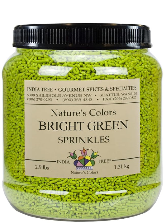 Nature's Colors, Bright Green, Sugar Sprinkles for Baking and Decorating, 2.9 Lb Canister (Pack of 1)